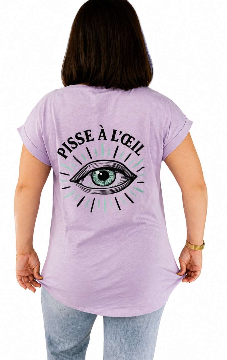 T-shirt femme à dos allongé