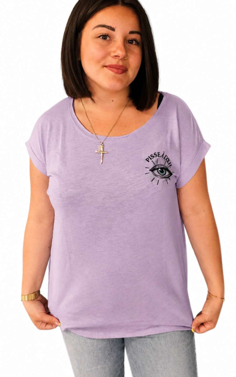 T-shirt femme à dos allongé