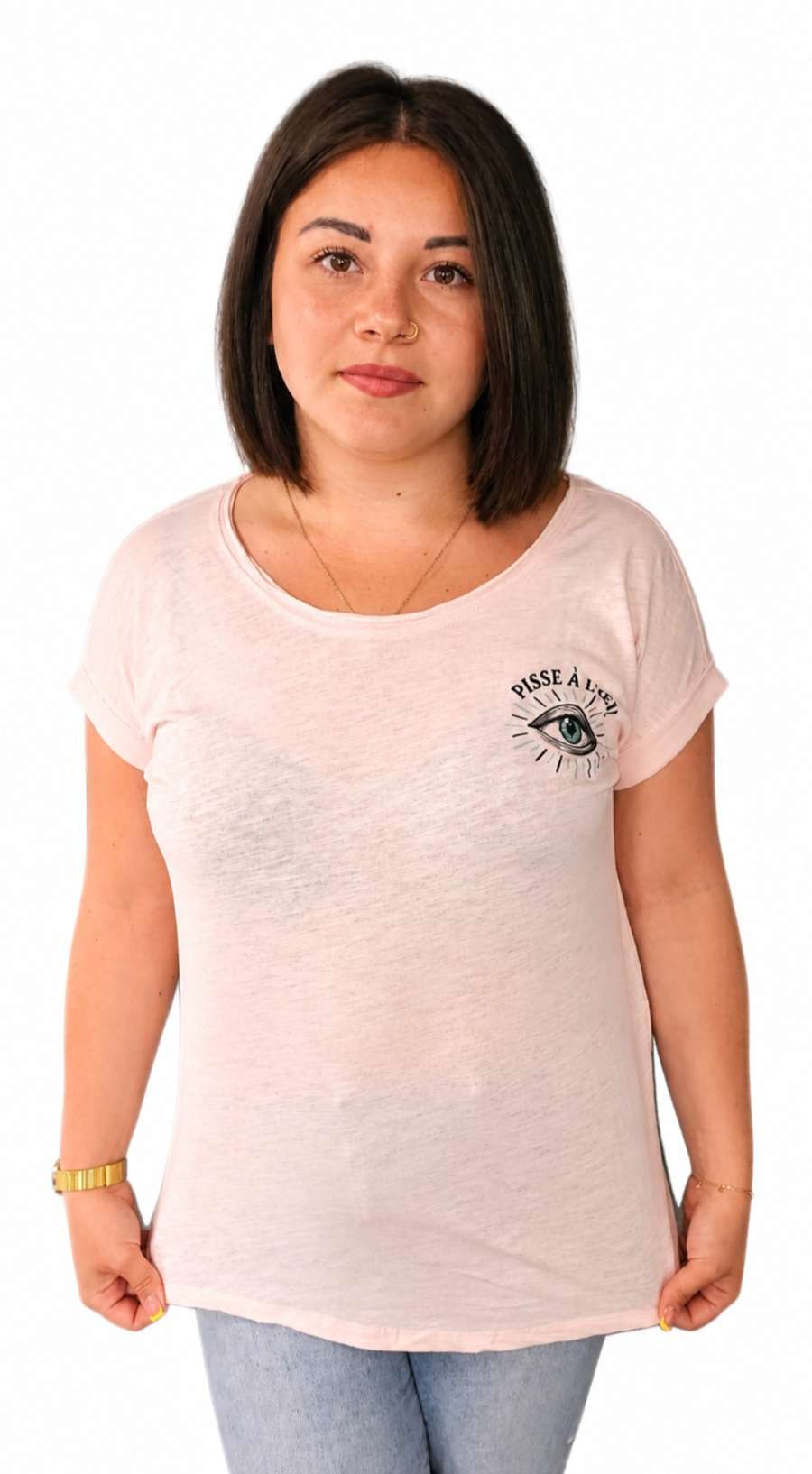 T-shirt femme à dos allongé
