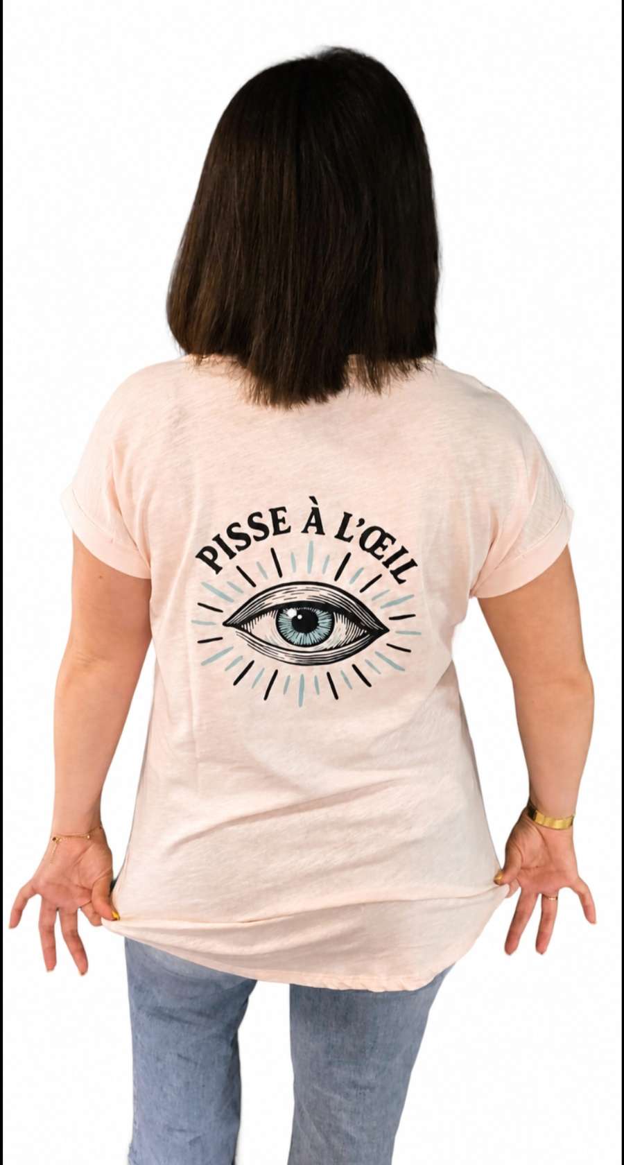 T-shirt femme à dos allongé